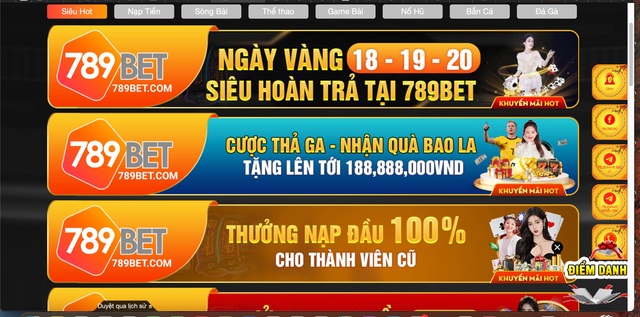 Tiền thưởng và khuyến mãi hấp dẫn tại 789Bet